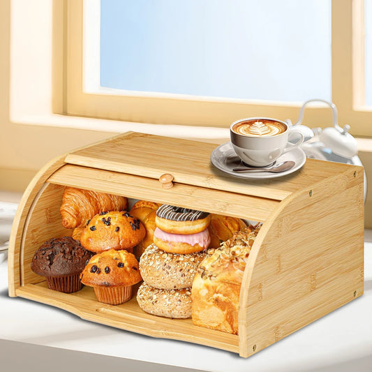 Premium Bamboo Bread Box