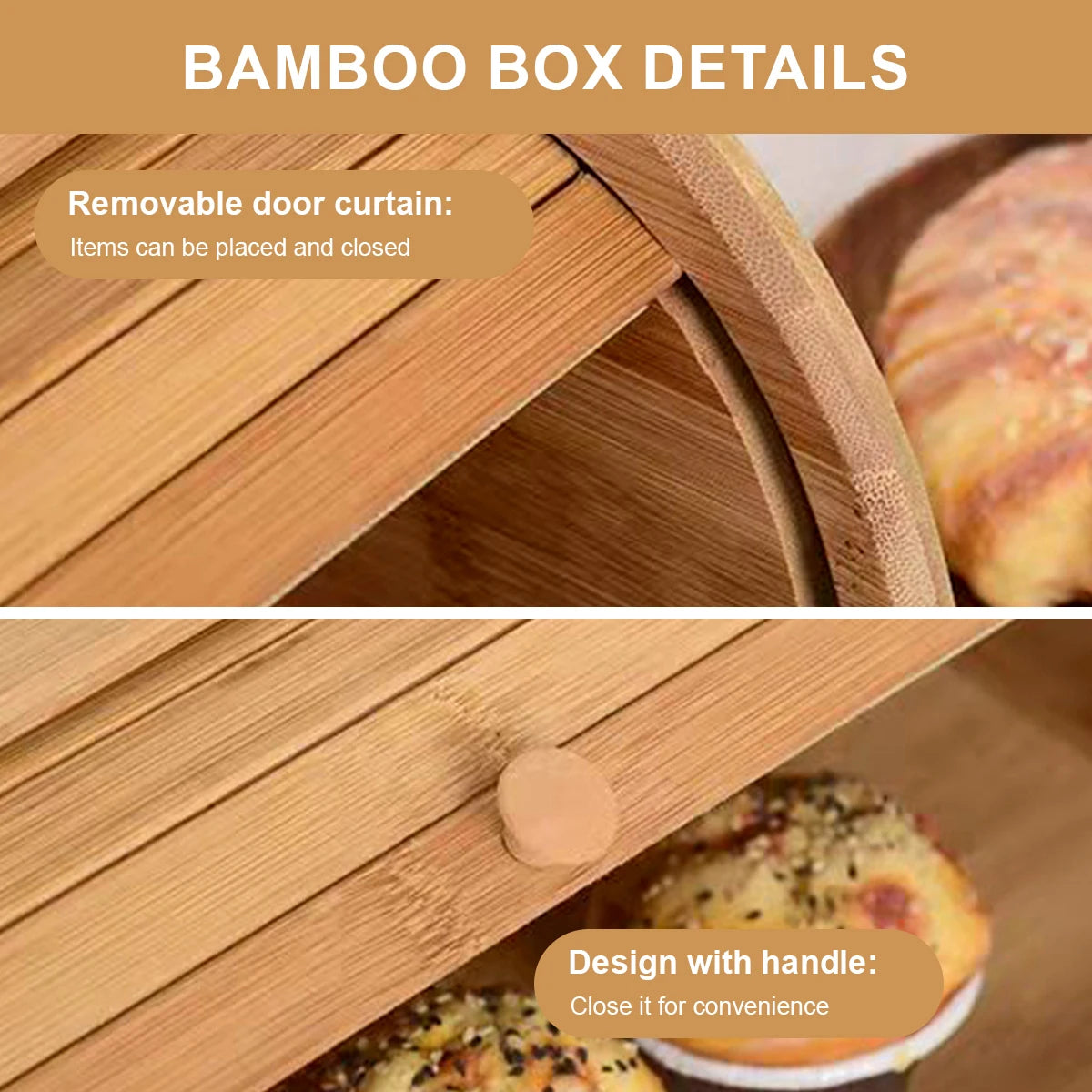 Premium Bamboo Bread Box